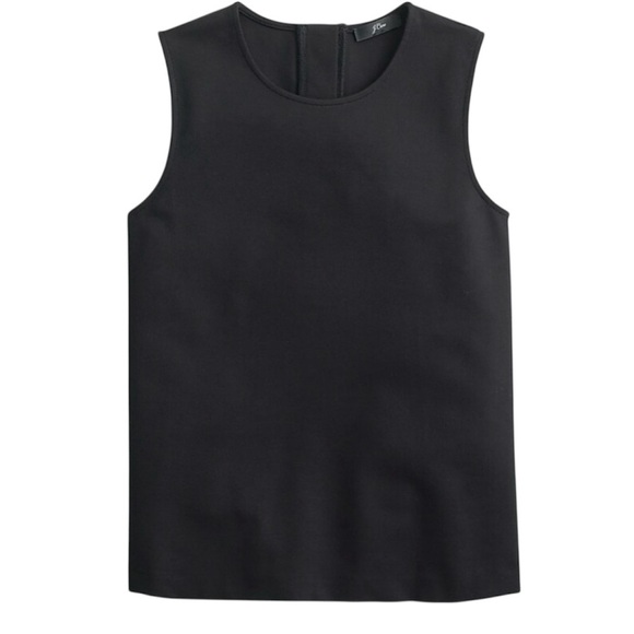 J. Crew Tops - J. Crew Black Jeweled Button Back Sleeveless Ponte Tank Top Size M